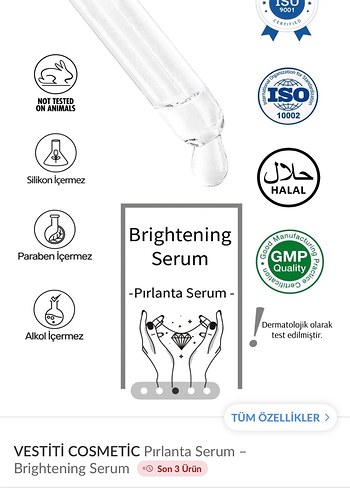 VESTİTİ COSMETIC Pırlanta Aydınlatıcı Serum - Görsel 3