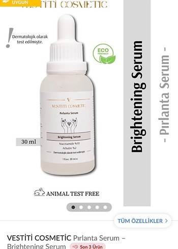 VESTİTİ COSMETIC Pırlanta Aydınlatıcı Serum - Görsel 2