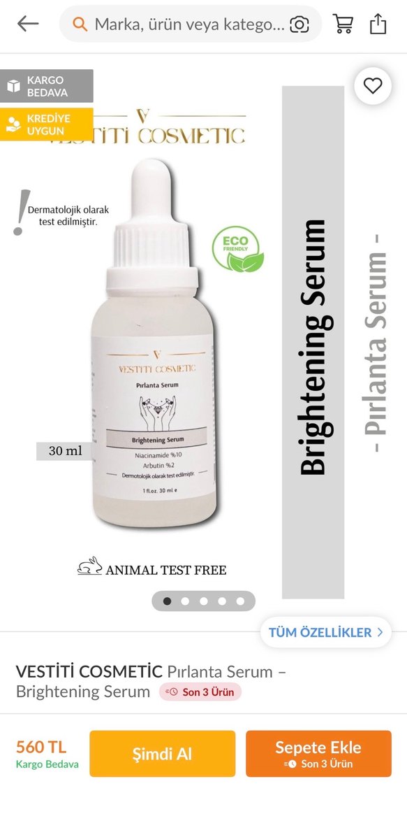 VESTİTİ COSMETIC Pırlanta Aydınlatıcı Serum - Görsel 2