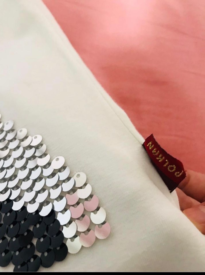 Beyaz V Yaka Payetli Atlet - Görsel 2