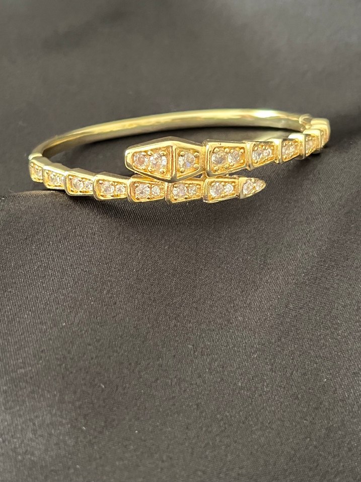 Yılan motifli gold kelepçe bilezik — görsel 3/3