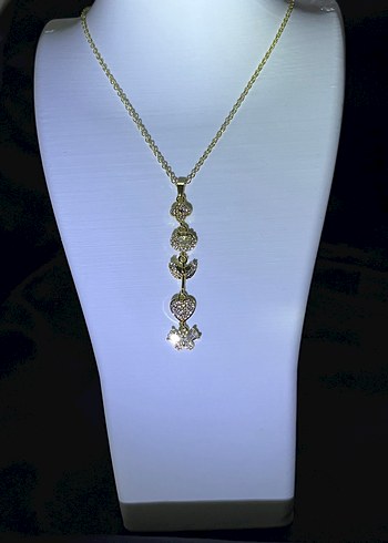 Accessorize  Altin Tonlu Tasli Uzun Zincir Kolye