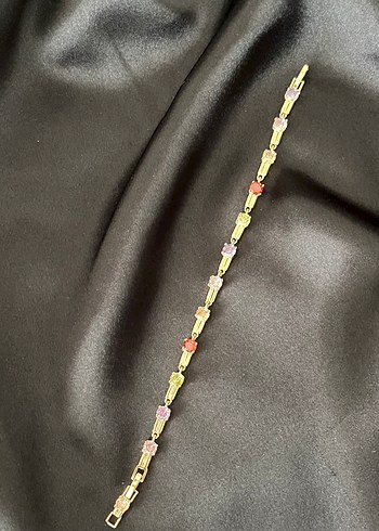 Accessorize  Renkli Tasli Altin Tonlu İnce Bileklik
