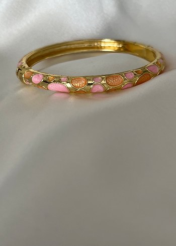 Accessorize  Altin Tonlu Pembe Mineli Tasli Zarif Bileklik