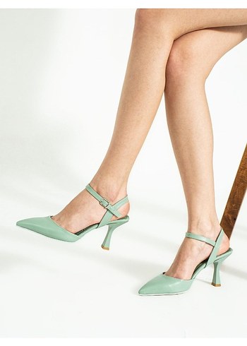 38 Beden mint Yeşil Bantlı Stiletto Topuklu Kadın Ayakkabı
