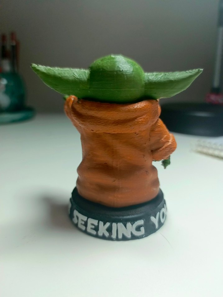 3D yazıcıyla basılmış grogu figürü - Görsel 3