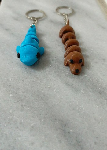 Köpek balığı ve sosis köpekli 3d baskı anahtarlık - Görsel 3