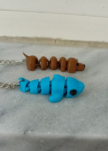 Köpek balığı ve sosis köpekli 3d baskı anahtarlık - Görsel 4