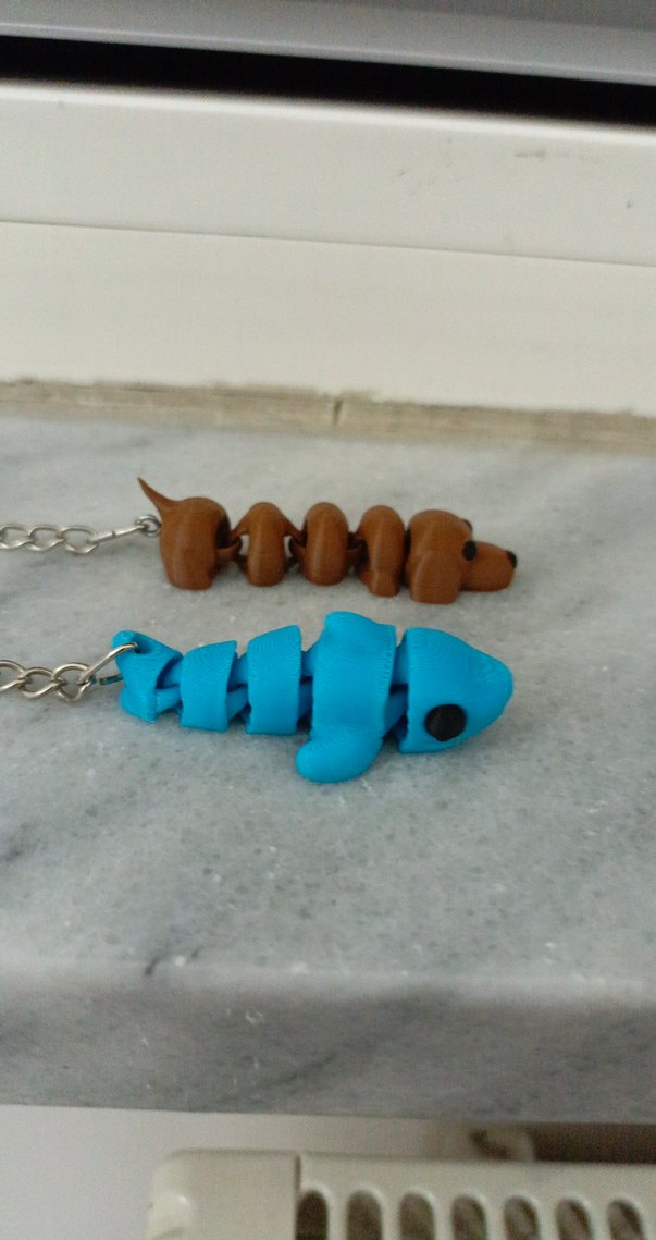 Köpek balığı ve sosis köpekli 3d baskı anahtarlık - Görsel 4