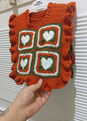 EL ÖRGÜSÜ BEBEK YELEK  - Görsel 3