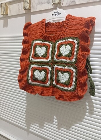 EL ÖRGÜSÜ BEBEK YELEK  - Görsel 4