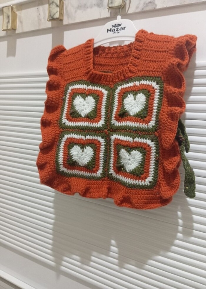 EL ÖRGÜSÜ BEBEK YELEK  - Görsel 4