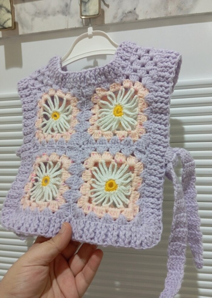 EL ÖRGÜSÜ BEBEK YELEK  - Görsel 2