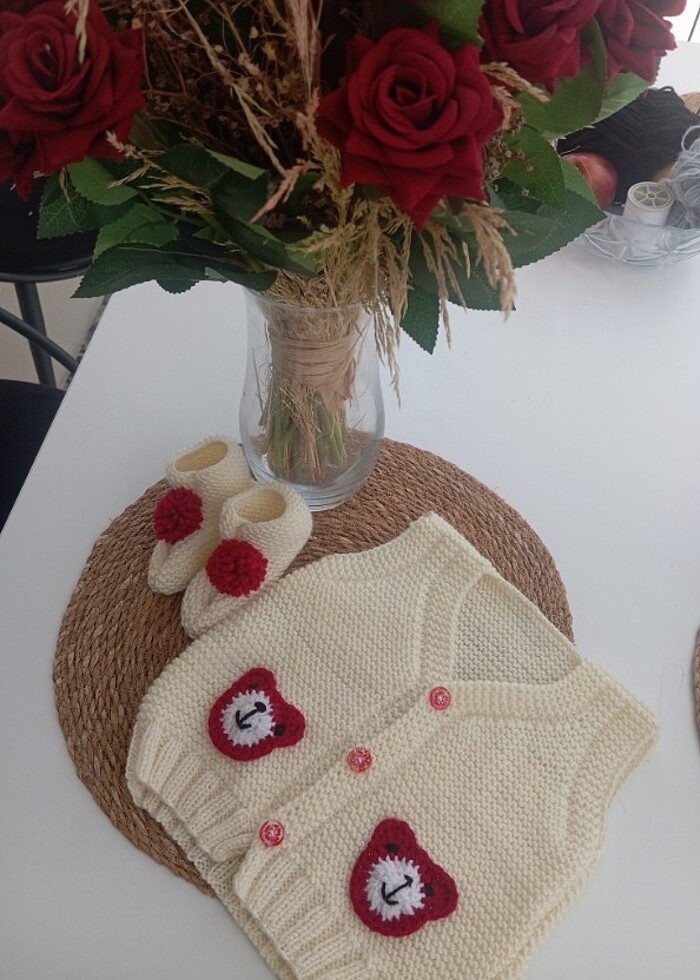 El Örgüsü Bebek Yelek  - Görsel 3