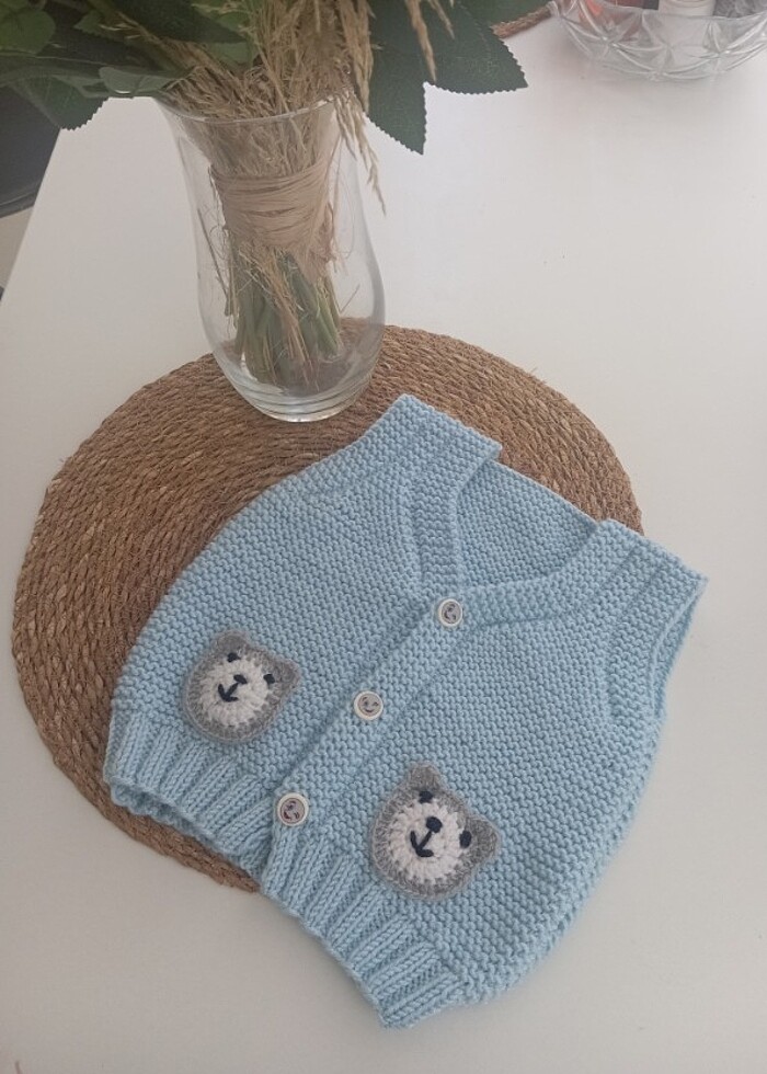 El Örgüsü Bebek Yelek  - Görsel 4