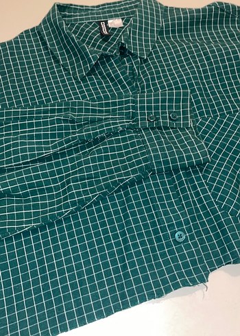 s Beden H&M Yeşil Kareli Uzun Kollu Gömlek