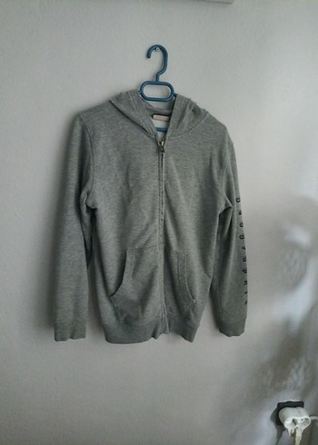 Erkek Çocuk Fermuarlı Gri Sweatshirt