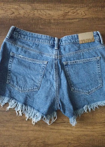 Kadın Mavi Kot Mini Şort - Görsel 4