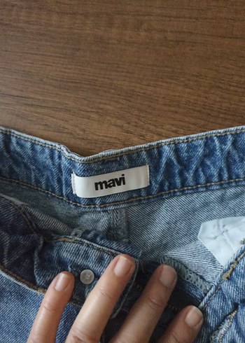 Kadın Mavi Kot Mini Şort - Görsel 2