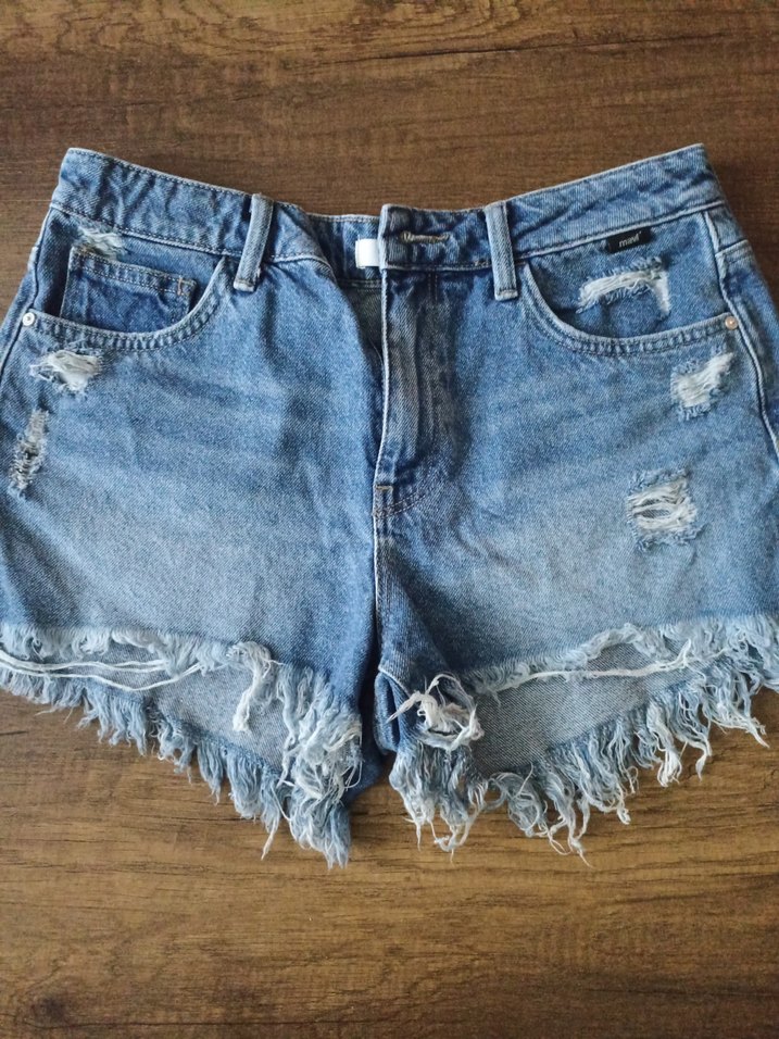 Kadın Mavi Kot Mini Şort - Görsel 3