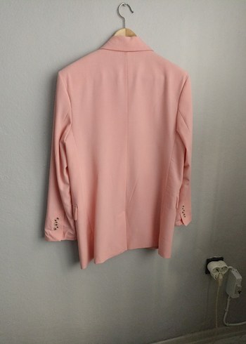 Pembe Keten Kadın Blazer Ceket - Görsel 2