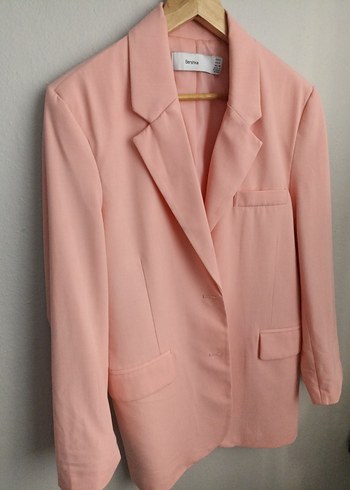 Pembe Keten Kadın Blazer Ceket - Görsel 7