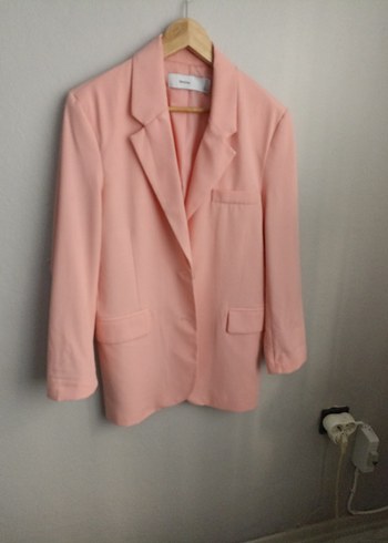 Pembe Keten Kadın Blazer Ceket - Görsel 4