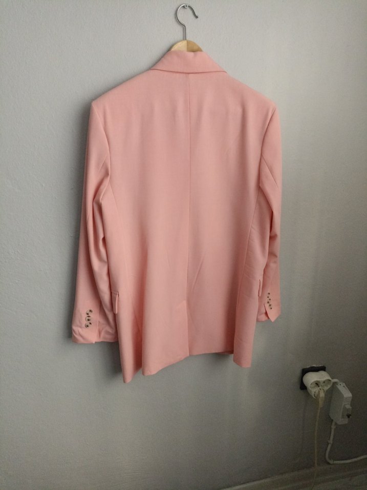 Pembe Keten Kadın Blazer Ceket - Görsel 2