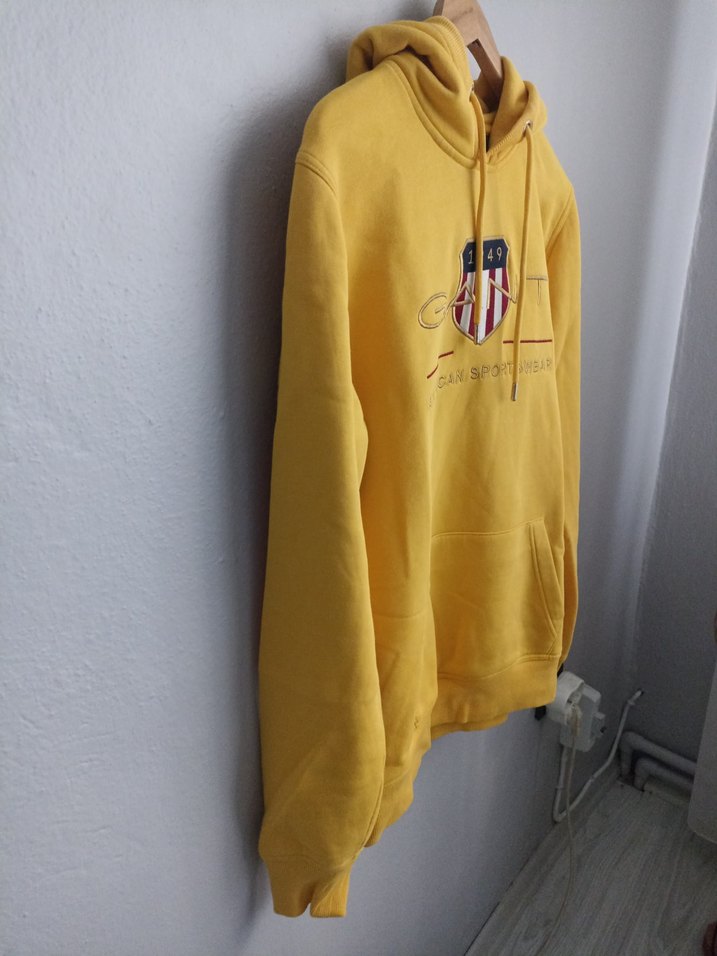 Sarı Renkli Erkek Kapüşonlu Sweatshirt - Görsel 3