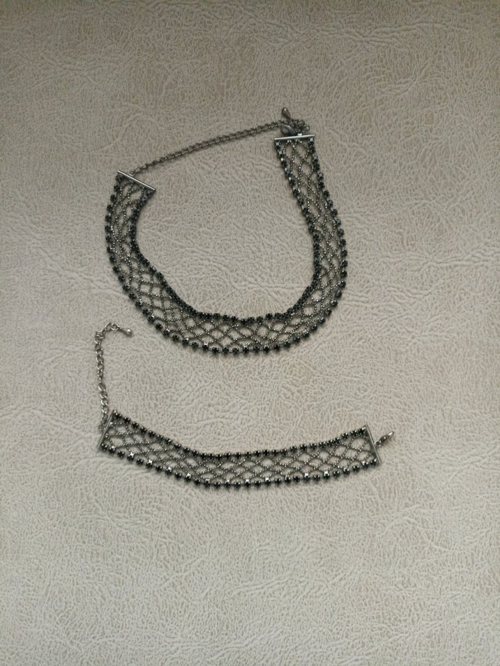 Gri Uzun Zincir Detaylı Bohem Kolye bileklik takım - Görsel 5