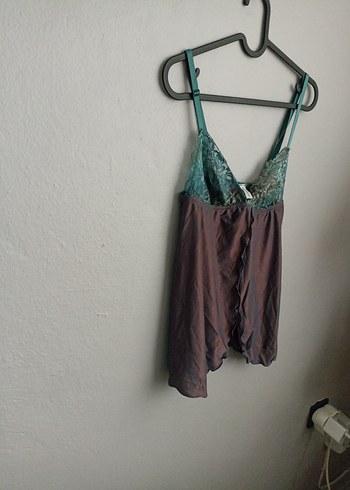 Bohem Tarzı Kahverengi Askılı babydool - Görsel 3