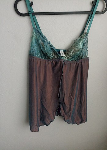 Bohem Tarzı Kahverengi Askılı babydool - Görsel 7