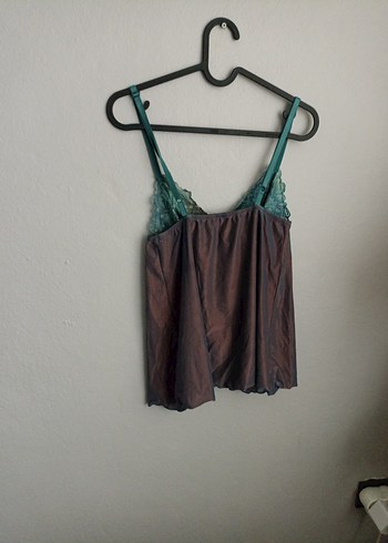 Bohem Tarzı Kahverengi Askılı babydool - Görsel 2