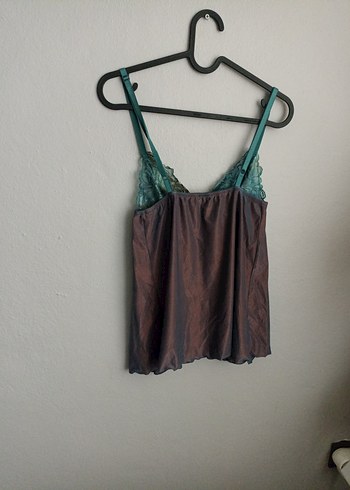 Bohem Tarzı Kahverengi Askılı babydool - Görsel 11