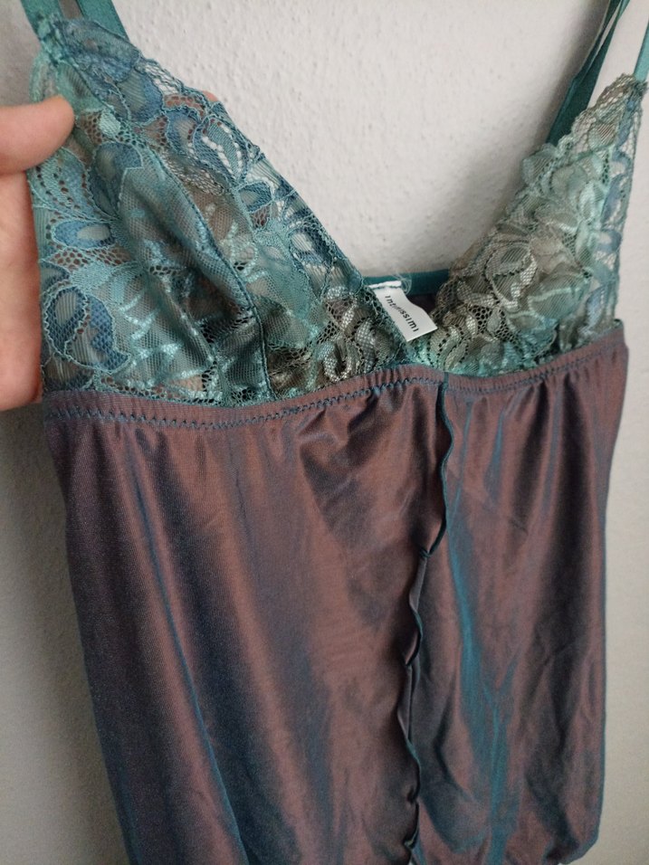 Bohem Tarzı Kahverengi Askılı babydool - Görsel 5