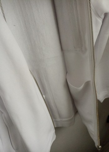 Beyaz Fermuarlı Hırka - Görsel 6