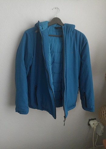 Erkek Çocuk Mavi Kapüşonlu Fermuarlı Mont - Görsel 6