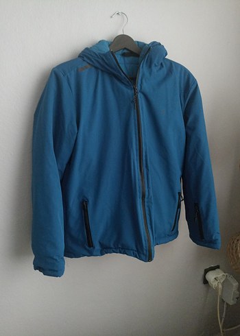 Erkek Çocuk Mavi Kapüşonlu Fermuarlı Mont - Görsel 3