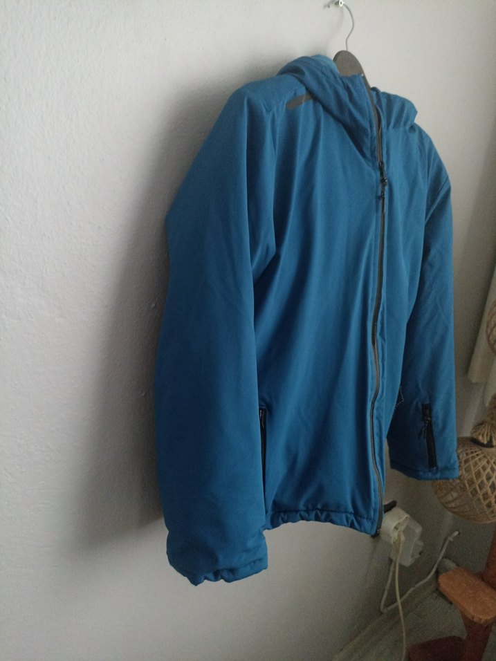 Erkek Çocuk Mavi Kapüşonlu Fermuarlı Mont - Görsel 4