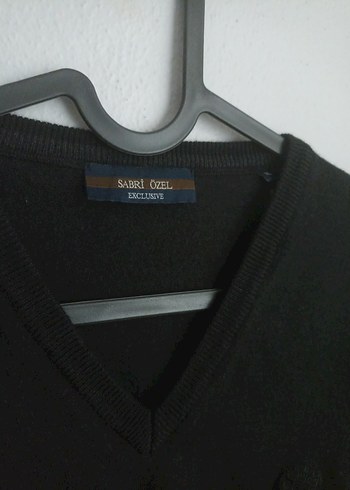 Siyah Erkek Yün Kazak, Uzun Kollu, Salaş - Görsel 4