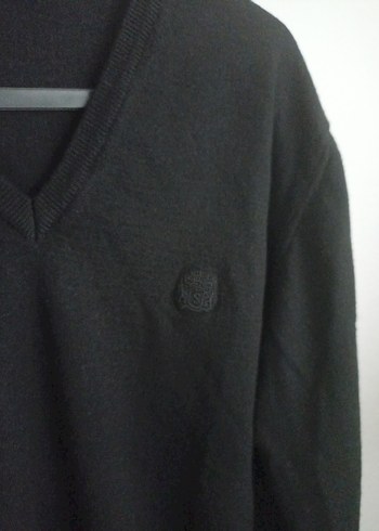 Siyah Erkek Yün Kazak, Uzun Kollu, Salaş - Görsel 5