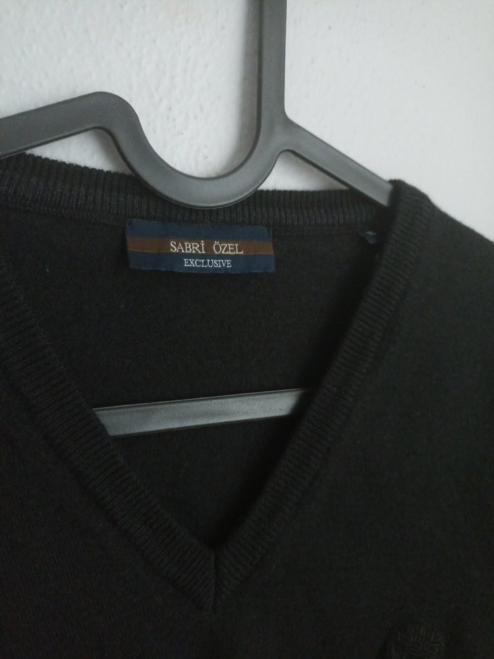 Siyah Erkek Yün Kazak, Uzun Kollu, Salaş - Görsel 4