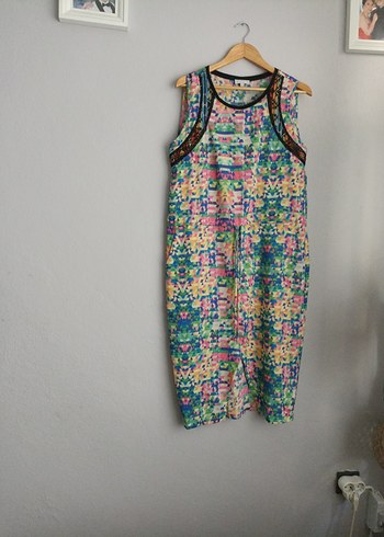 Renkli Batik Desenli Kadın Elbise - Görsel 8