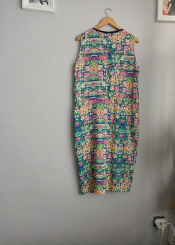 Renkli Batik Desenli Kadın Elbise - Görsel 7