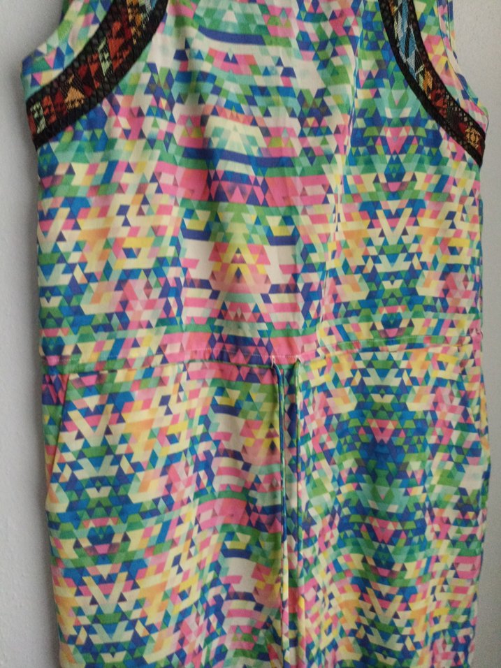 Renkli Batik Desenli Kadın Elbise - Görsel 3