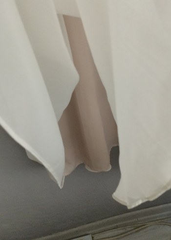 Dantel Detaylı Beyaz  elbise - Görsel 8