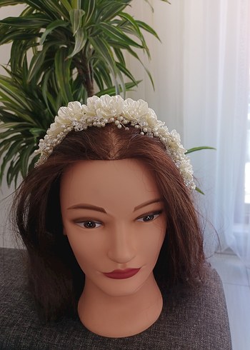 Beden beyaz Renk Krem rengi saç ve türban aksesuarı