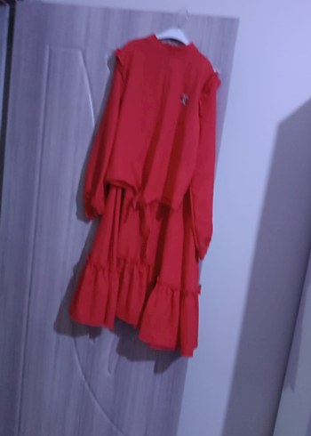 Kiremit Uzun Hamile Etek Fırfırlı - Görsel 5