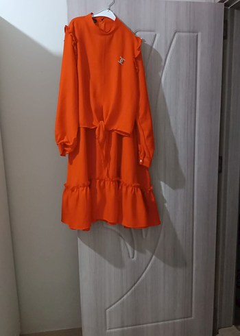 Kiremit Uzun Hamile Etek Fırfırlı - Görsel 3