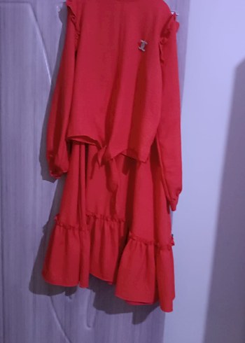 Kiremit Uzun Hamile Etek Fırfırlı - Görsel 4